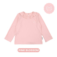 Mooi Atasan Lengan Panjang Anak Perempuan Comfy Rib Ruffle Long Sleeve Top