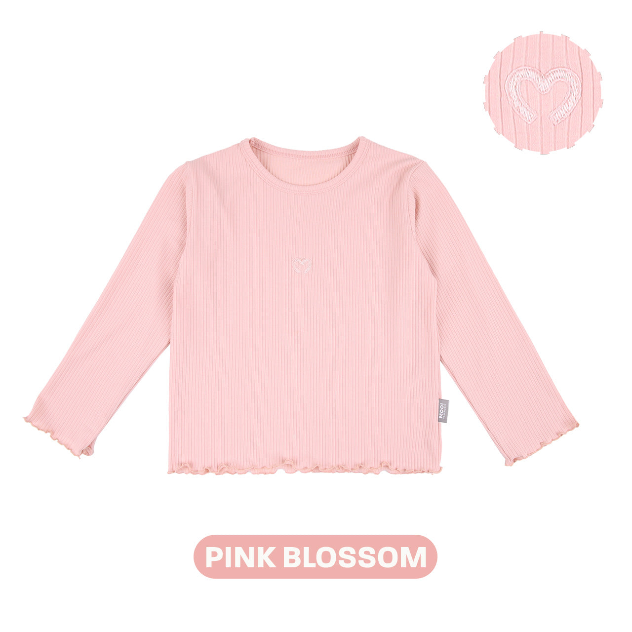 Mooi Atasan Lengan Panjang Anak Perempuan Comfy Rib Basic Long Sleeve Top