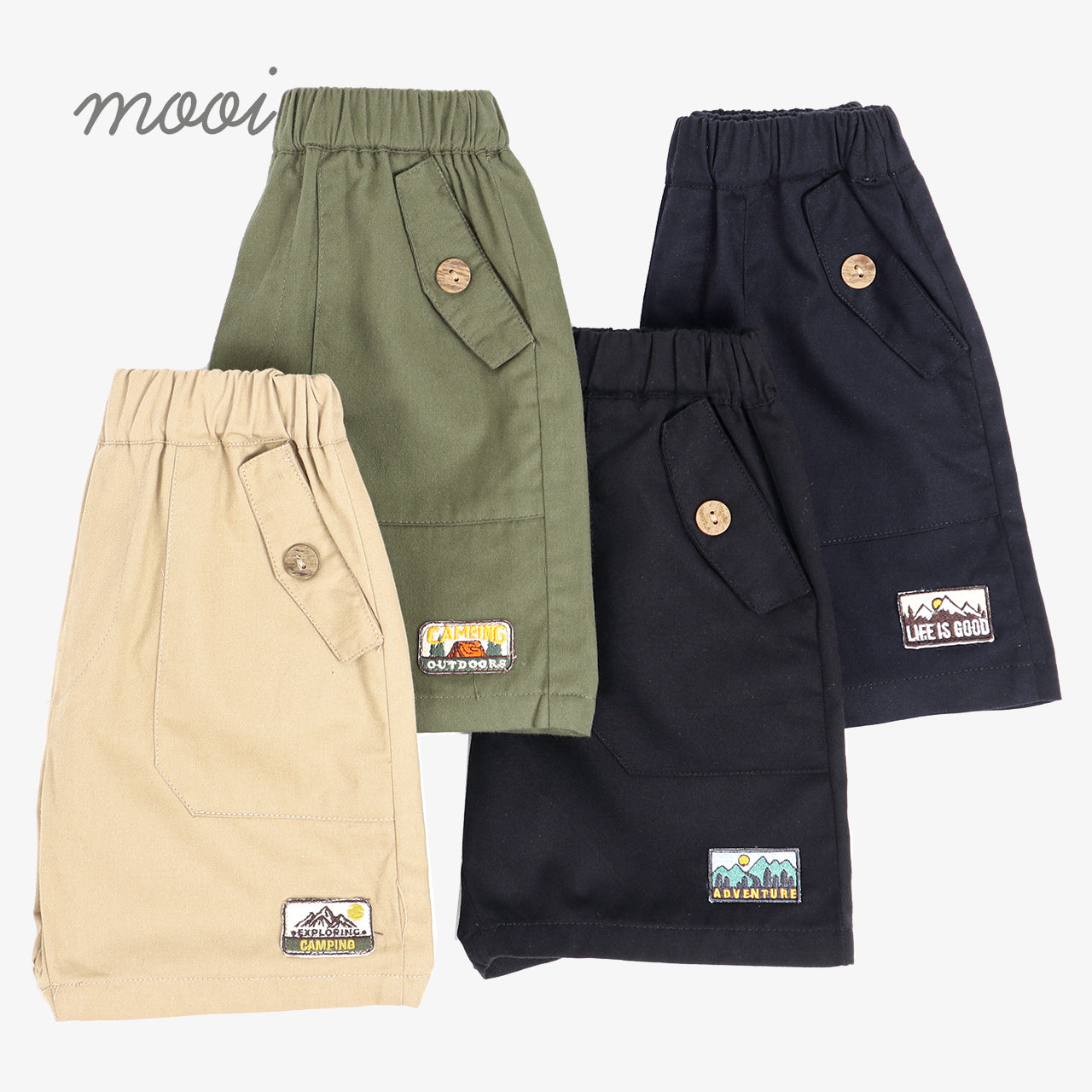 Mooi Celana Pendek Chinos Cargo Anak Alexi Pocket Short Cargo Chinos