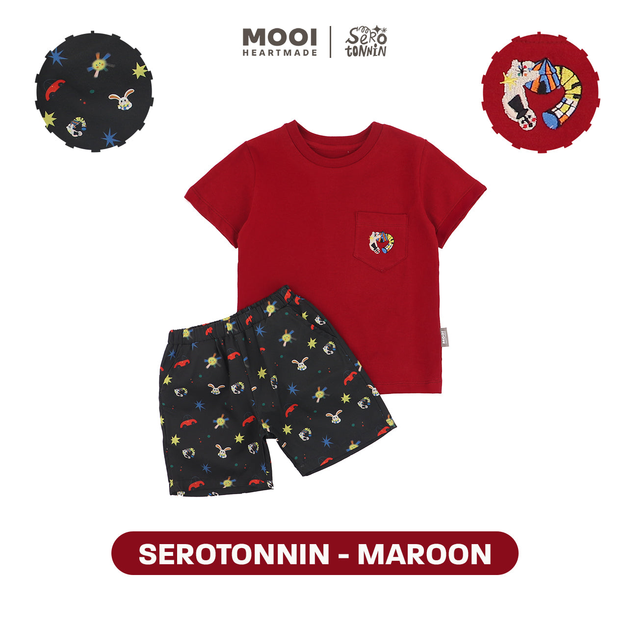 Mooi Artventure x Illustrator Pocket Tee Set Setelan Anak