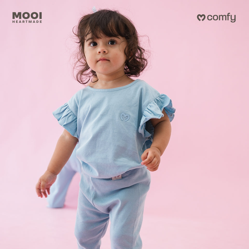 Mooi Atasan Anak Perempuan Comfy Girls Ruffle T-shirt