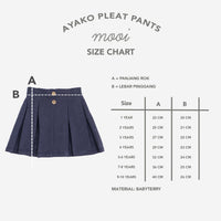 Mooi Rok Celana Anak Perempuan Ayako Skort Pleat Pants