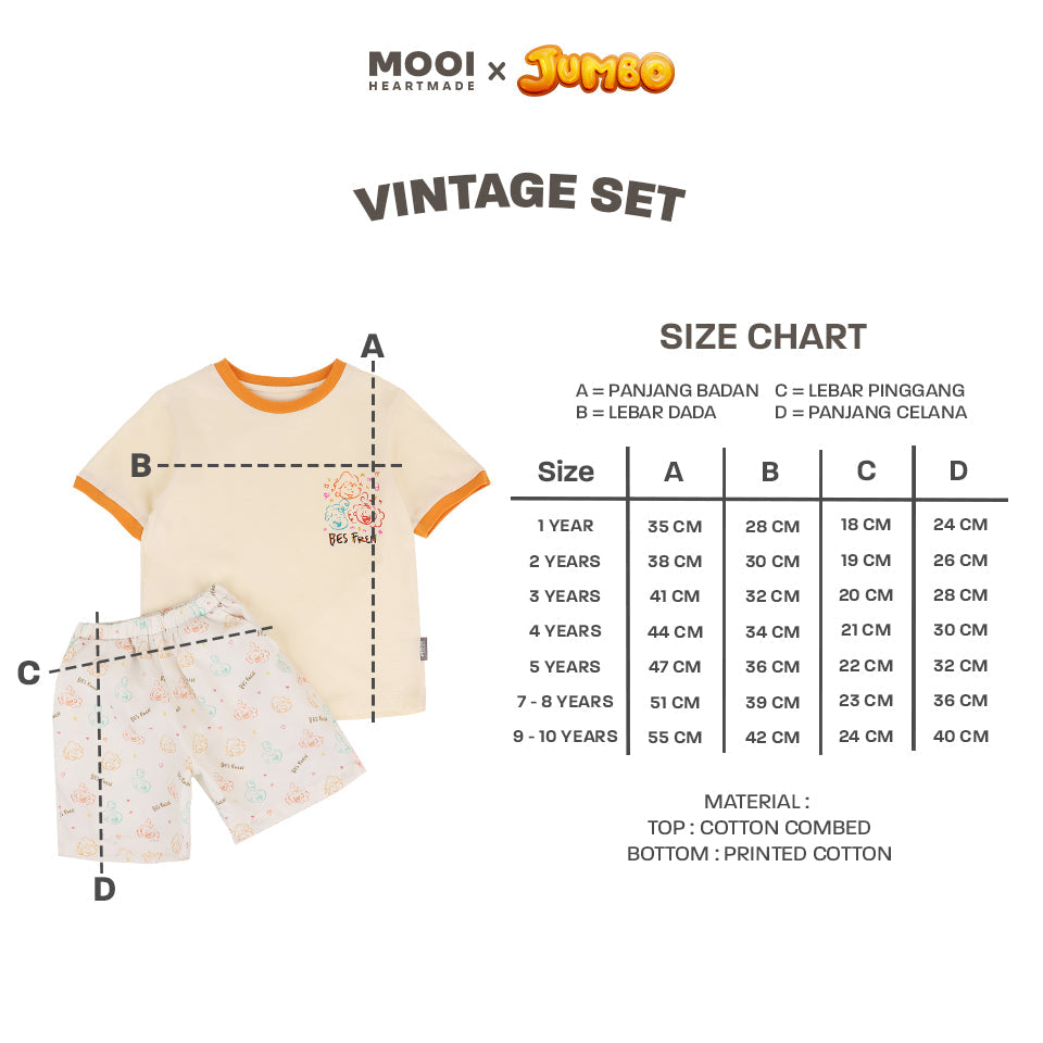 Mooi x Jumbo Setelan Anak Vintage Set