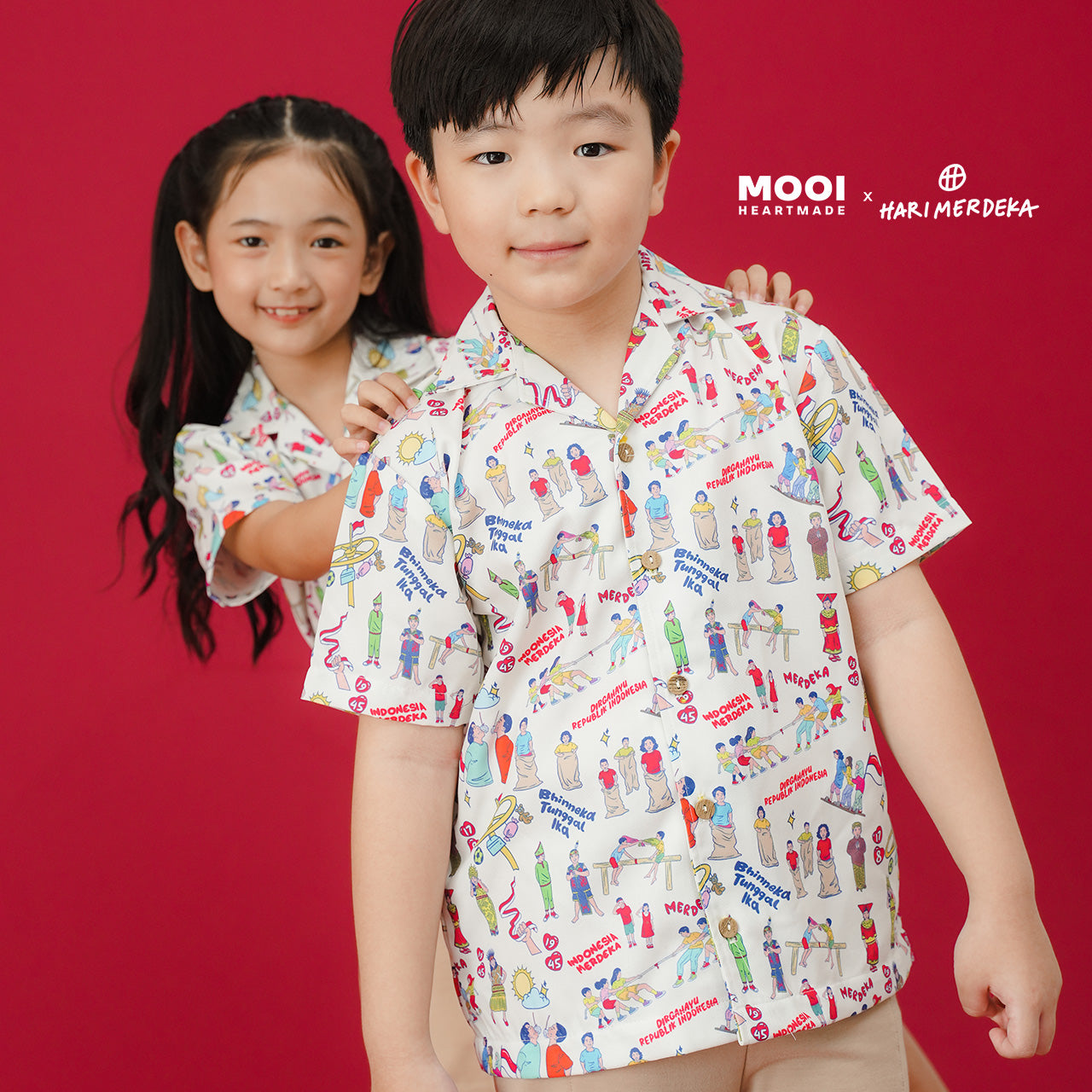 Mooi x Hari Merdeka Kaos Kemerdekaan Kemeja Anak Printed Shirt