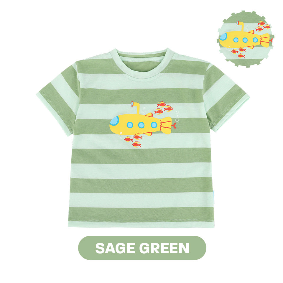 Mooi X Dinda Puspitasari Kaos Anak Unisex Zein Striped Tee