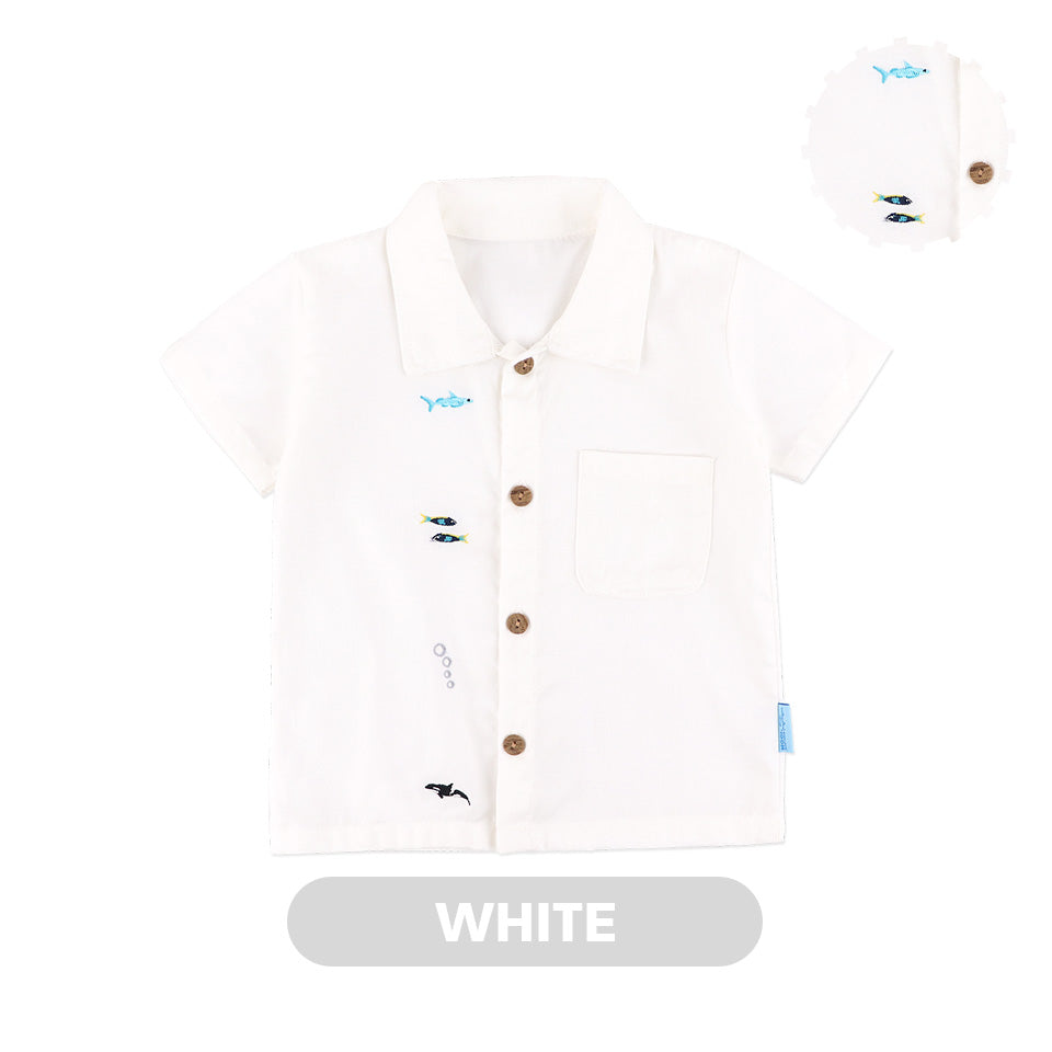 Mooi X Dinda Puspitasari Kemeja Anak Laki-laki Nevan Pocket Shirt