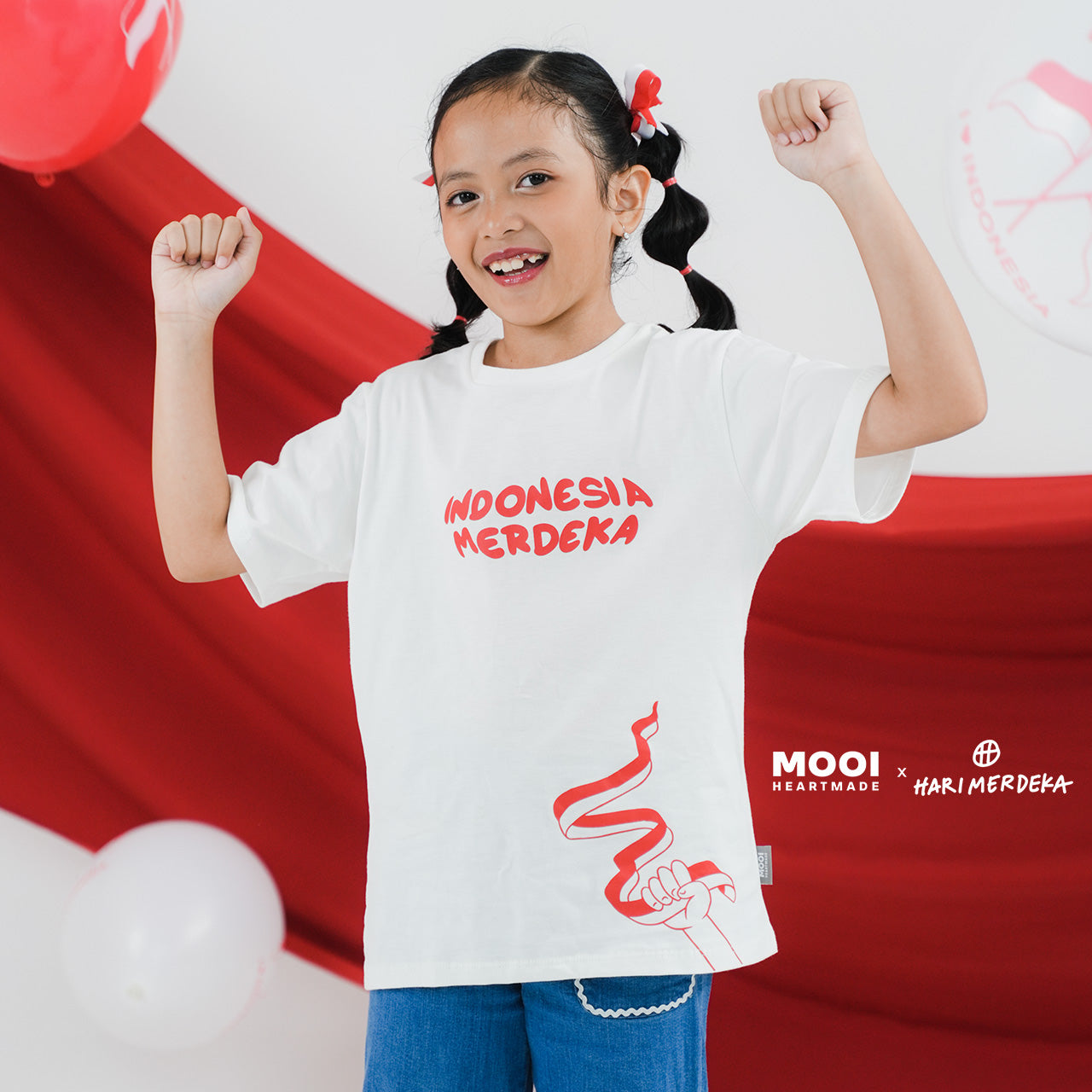 Mooi x Hari Merdeka 17 Agustus Kaos Kemerdekaan Anak T-shirt Graphic Tee