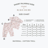 Mooi x Big Bear & Bird Piyama Anak Baju Tidur Anak Short Pajamas Kids