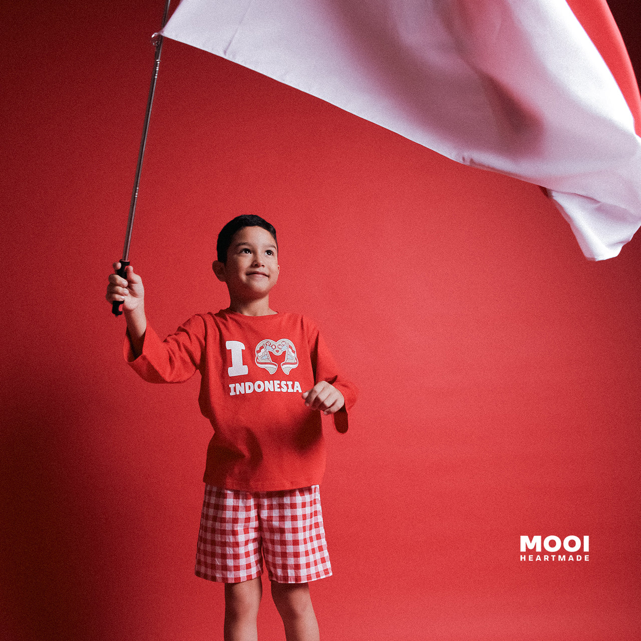 Mooi Merdeka Kaos Kemerdekaan 17 Agustus T-shirt Anak Merdeka Long Sleeve Tee I Love Indonesia