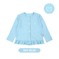 Mooi Atasan Anak Perempuan Comfy Rib Cardigan Ruffle