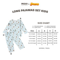 Mooi x Jumbo Setelan Anak Unisex Tencel Long Pajamas Kids