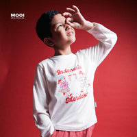 Mooi Merdeka Kaos Kemerdekaan 17 Agustus T-shirt Anak Merdeka Long Sleeve Tee Indonesia Merdeka