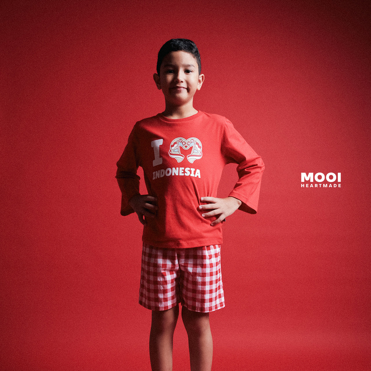 Mooi Merdeka Kaos Kemerdekaan 17 Agustus T-shirt Anak Merdeka Long Sleeve Tee I Love Indonesia