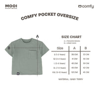 Mooi Kaos Anak Pocket Unisex Comfy Oversized T-Shirt Pocket Kids