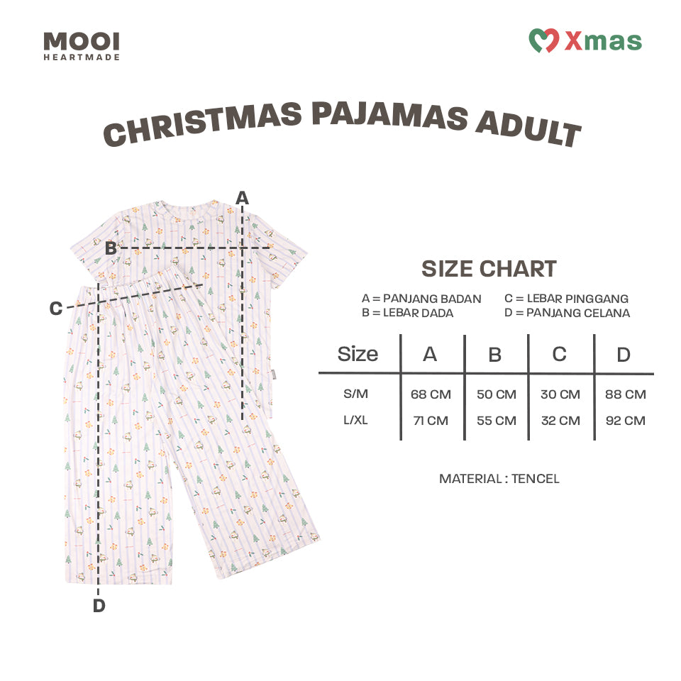 Mooi Piyama Dewasa Setelan Tencel Christmas Collection Christmas Pajamas Adult