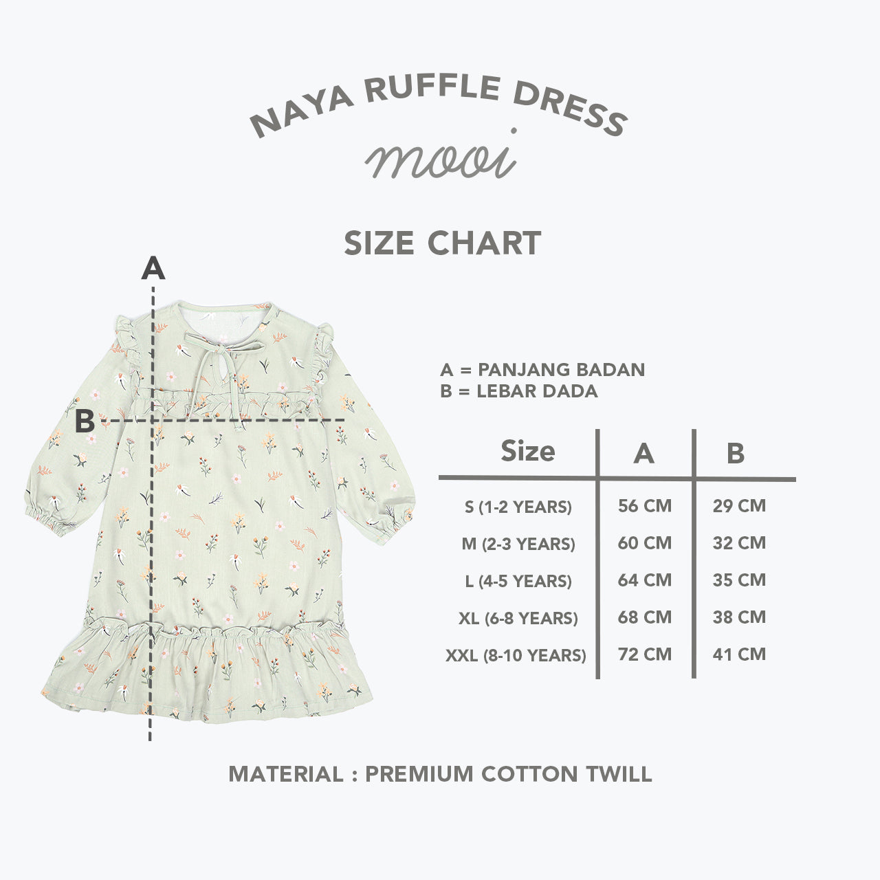 Mooi Dress Anak Perempuan Naya Ruffle Dress