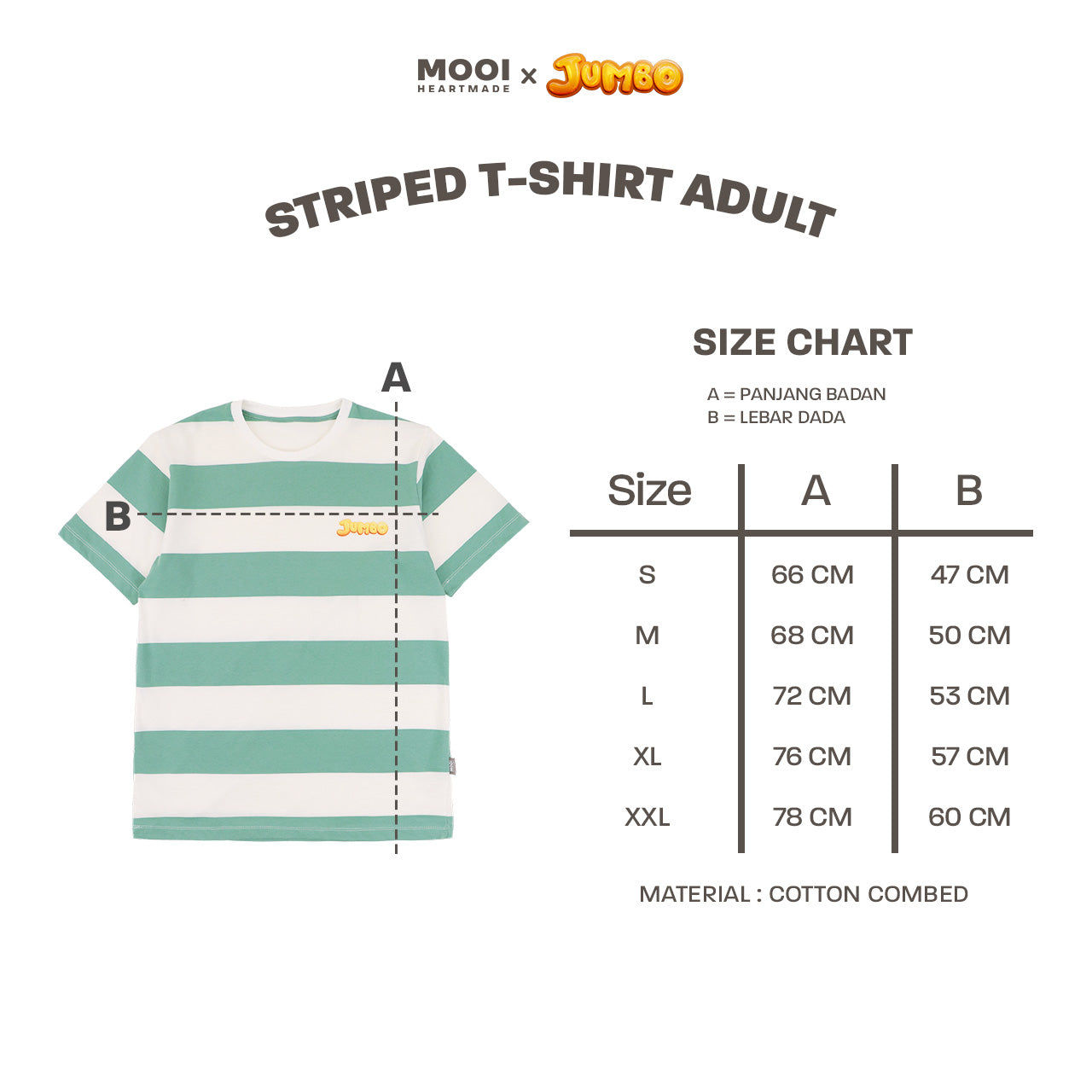 Mooi x Jumbo Kaos Dewasa Tshirt Striped Adult