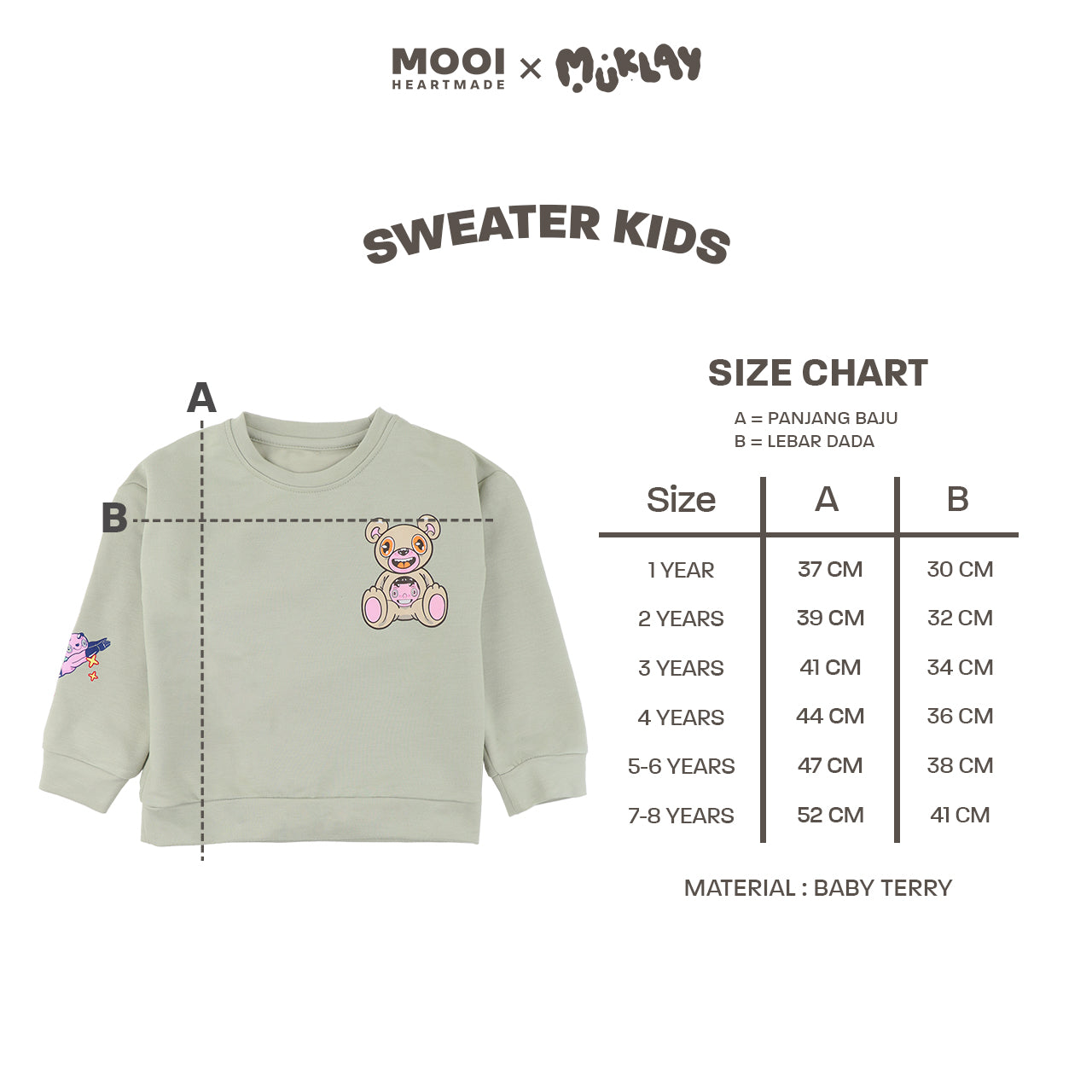 Mooi X Muklay Sweater Anak Unisex Sweater Basic Kids