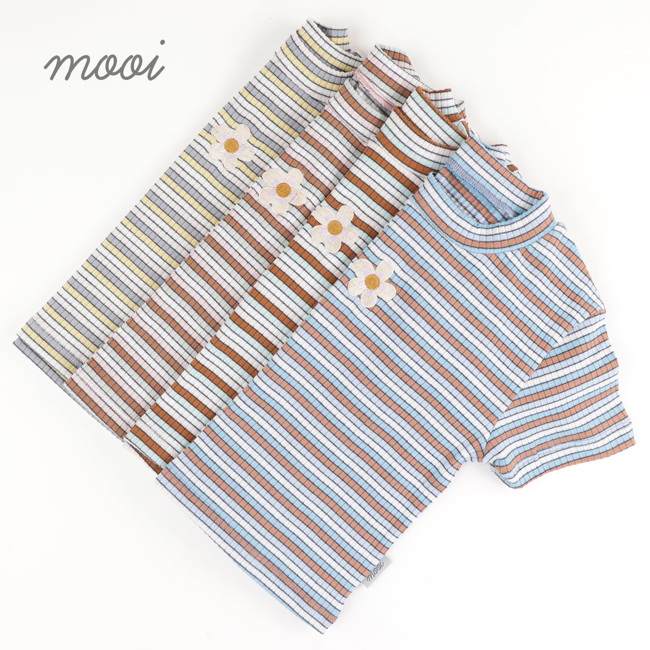 Mooi Atasan Anak Perempuan Lucy Rib Striped Tee