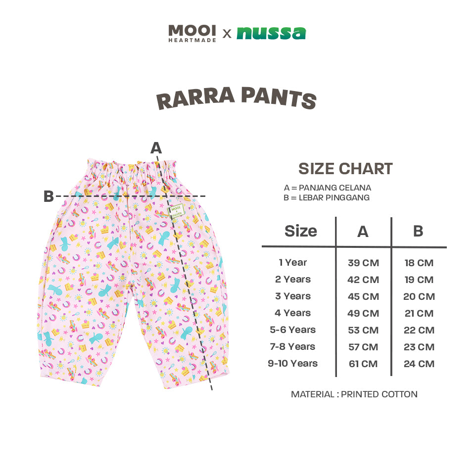 Mooi x Nussa Celana Panjang Anak Perempuan Rarra Pants