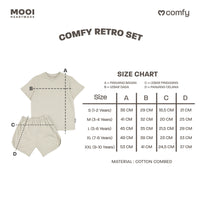 Mooi Setelan Anak Kaos Anak Comfy Retro Set