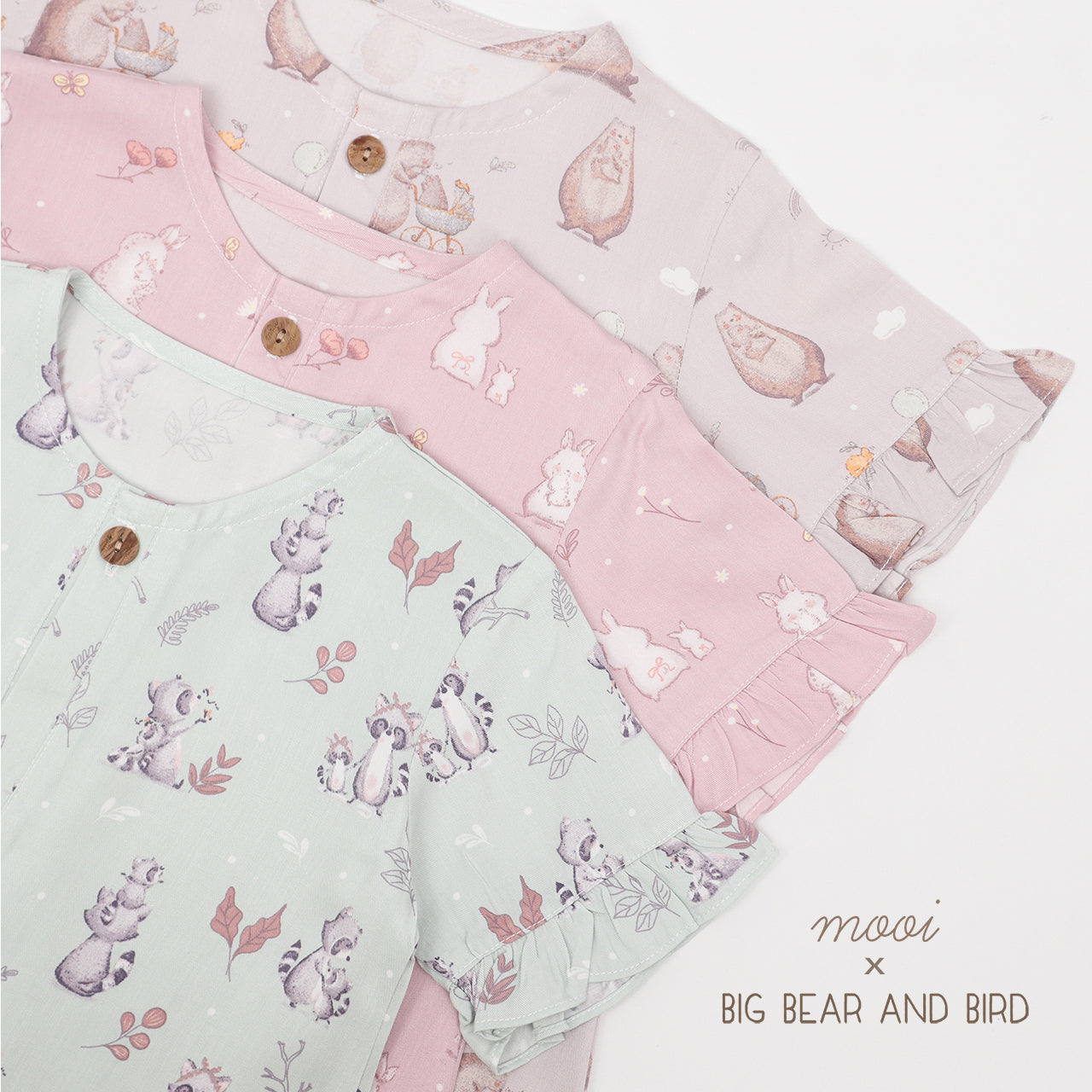 Mooi x Big Bear & Bird Piyama Anak Dress Pajamas Kids