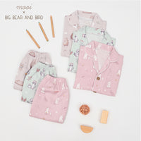 Mooi x Big Bear & Bird Piyama Anak Baju Tidur Anak Short Pajamas Kids