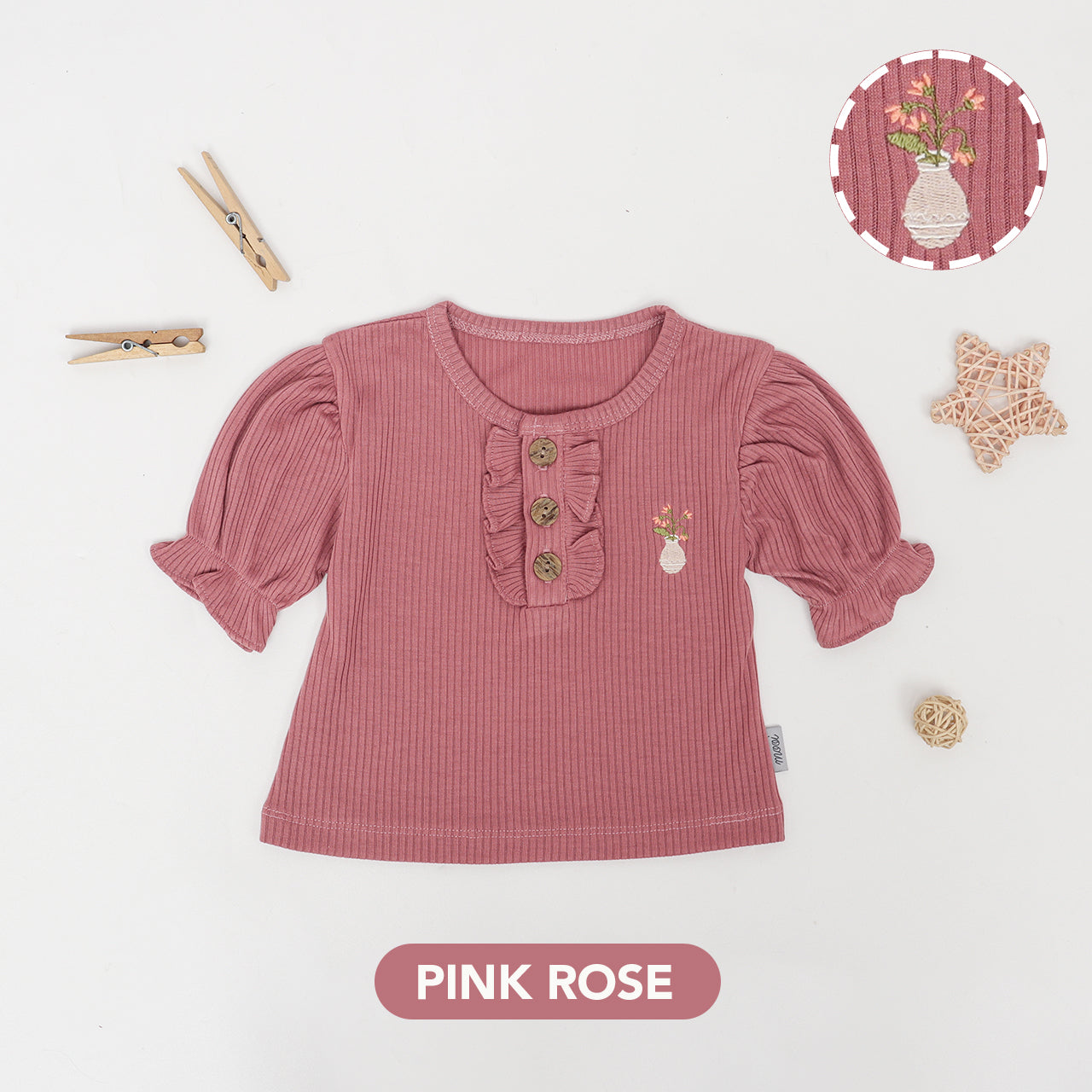 Mooi Atasan Anak Perempuan Jenna Rib Top V.1