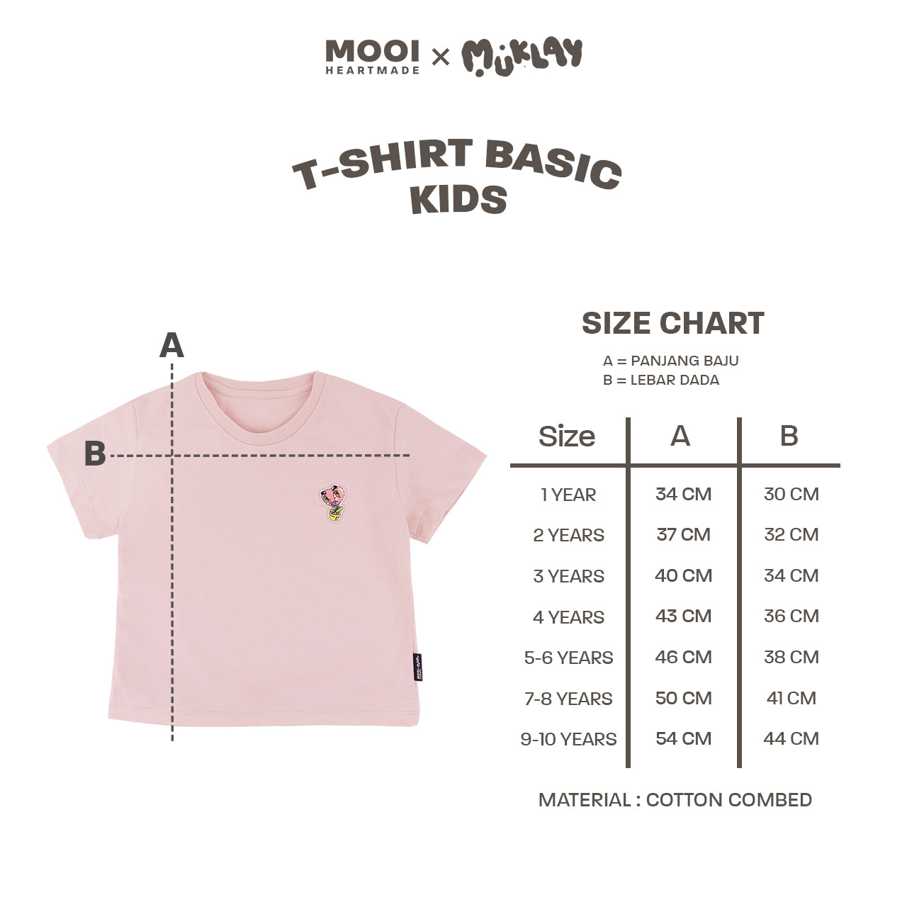 Mooi X Muklay Kaos Anak Unisex T-Shirt Basic Kids