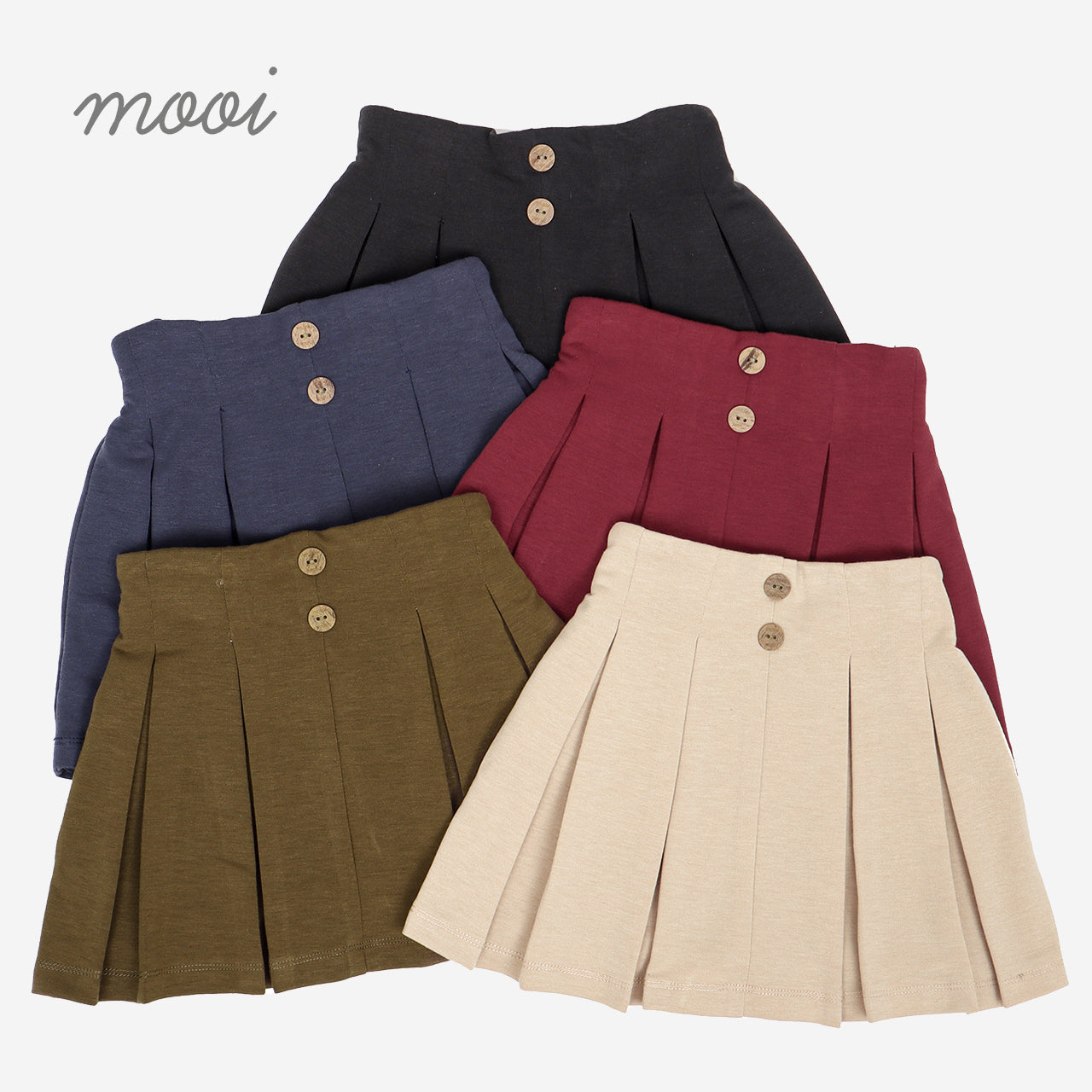 Mooi Rok Celana Anak Perempuan Ayako Skort Pleat Pants