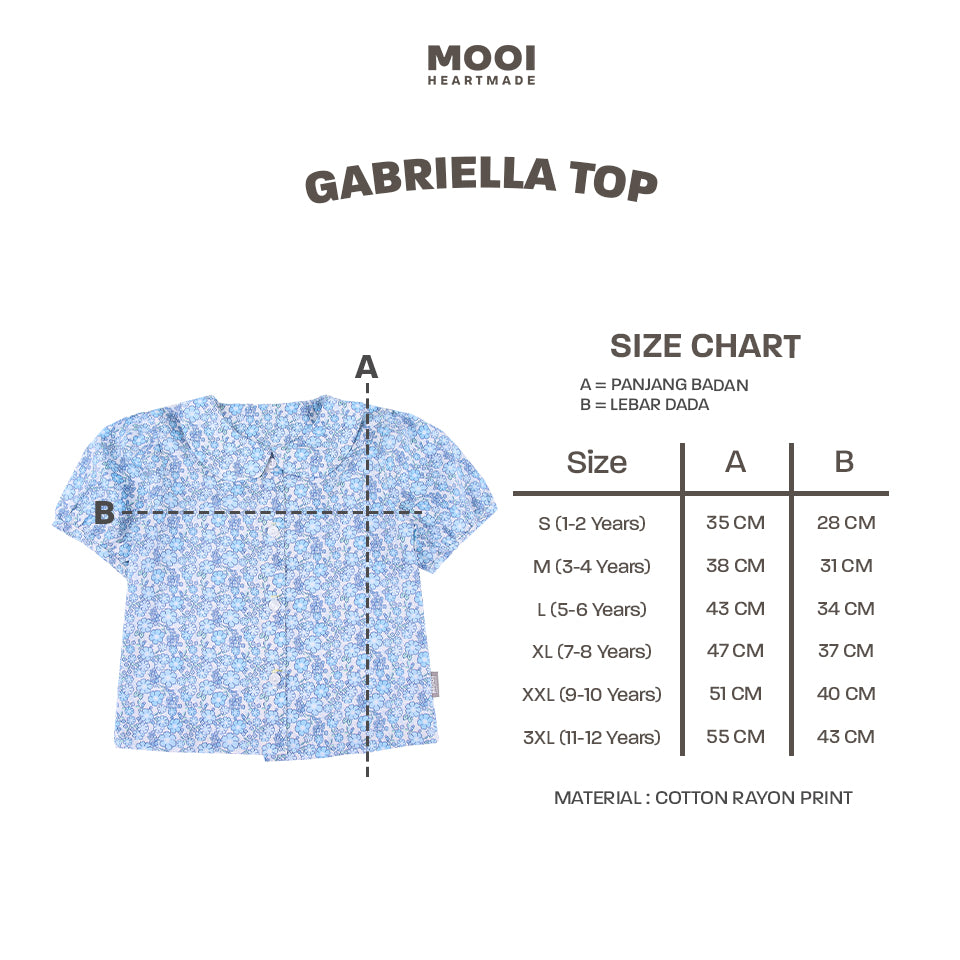Mooi Atasan Anak Perempuan Gabriella Top