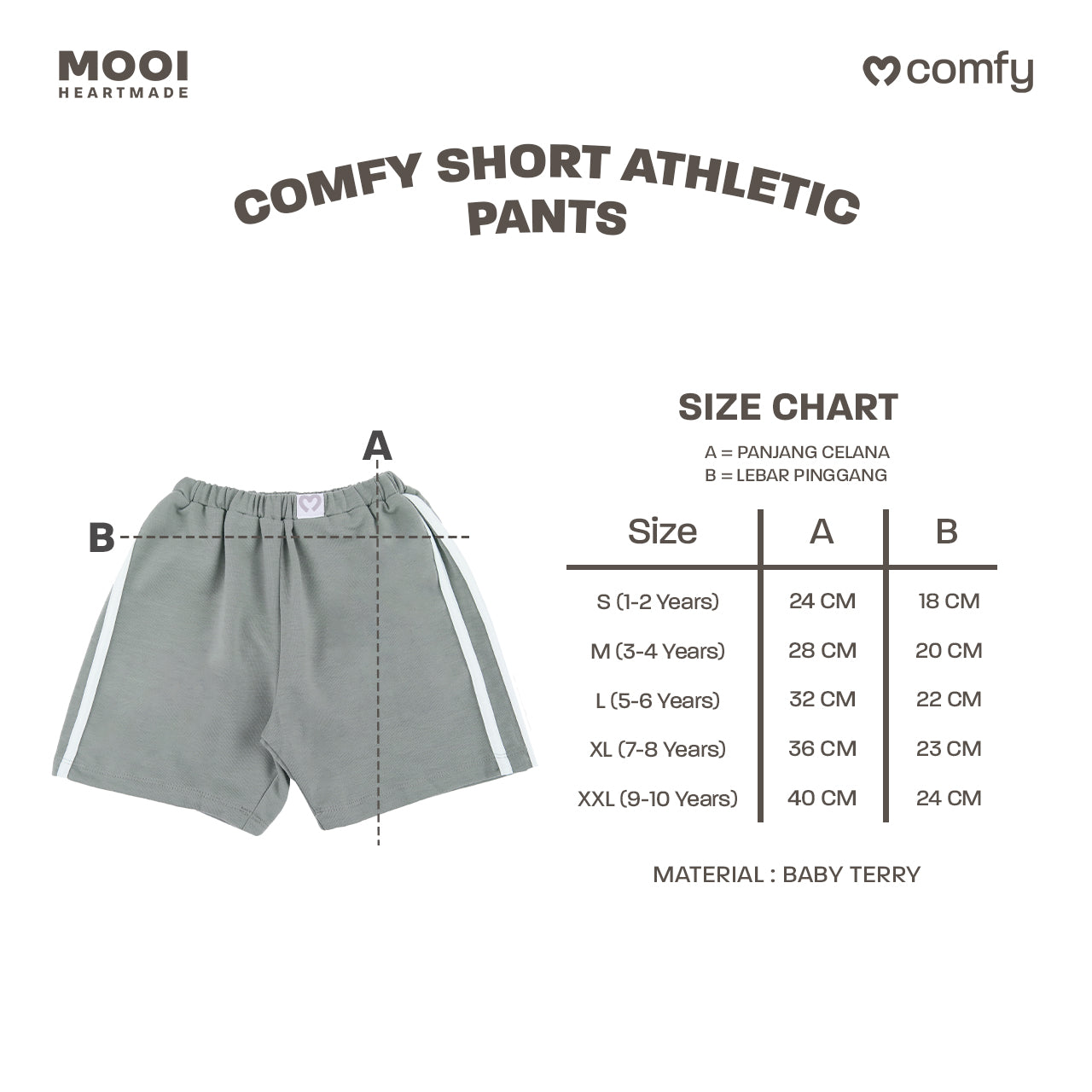 Mooi Celana Pendek Anak Laki - Laki Comfy Short Athletic Pants