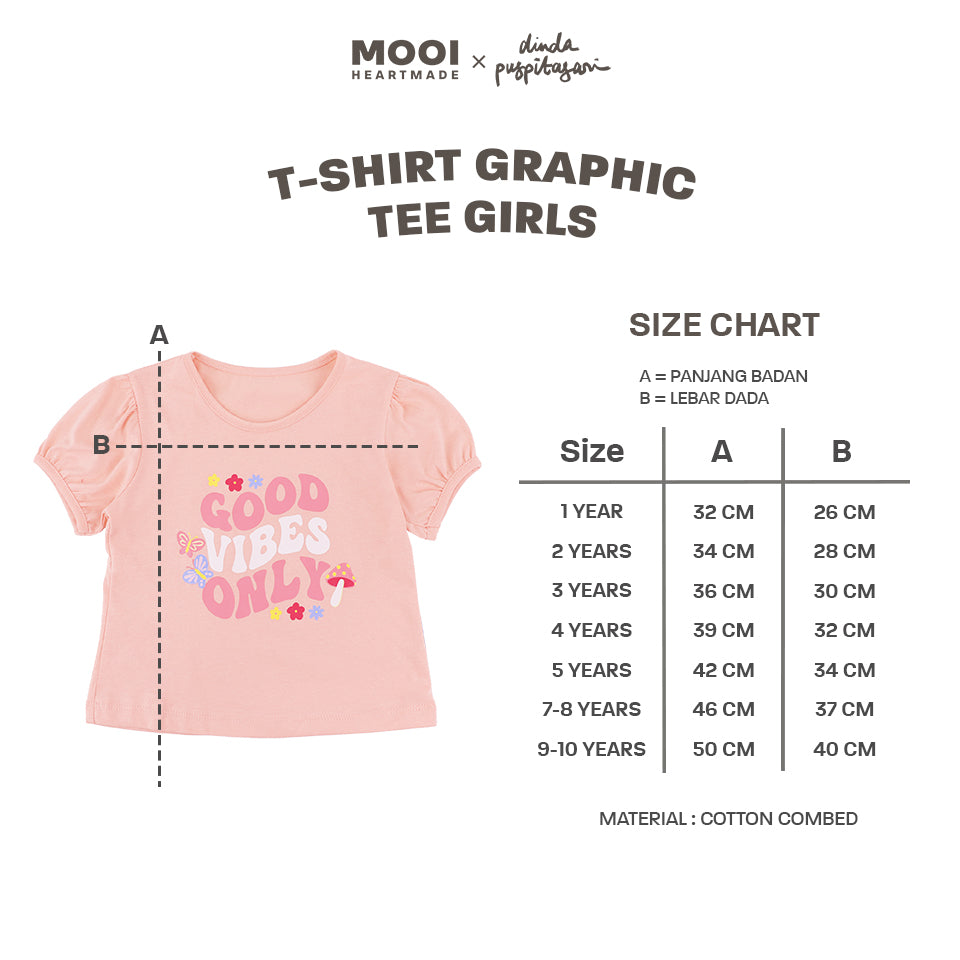 Mooi X Dinda Puspitasari Kaos Anak Perempuan T-shirt Graphic Tee Girls