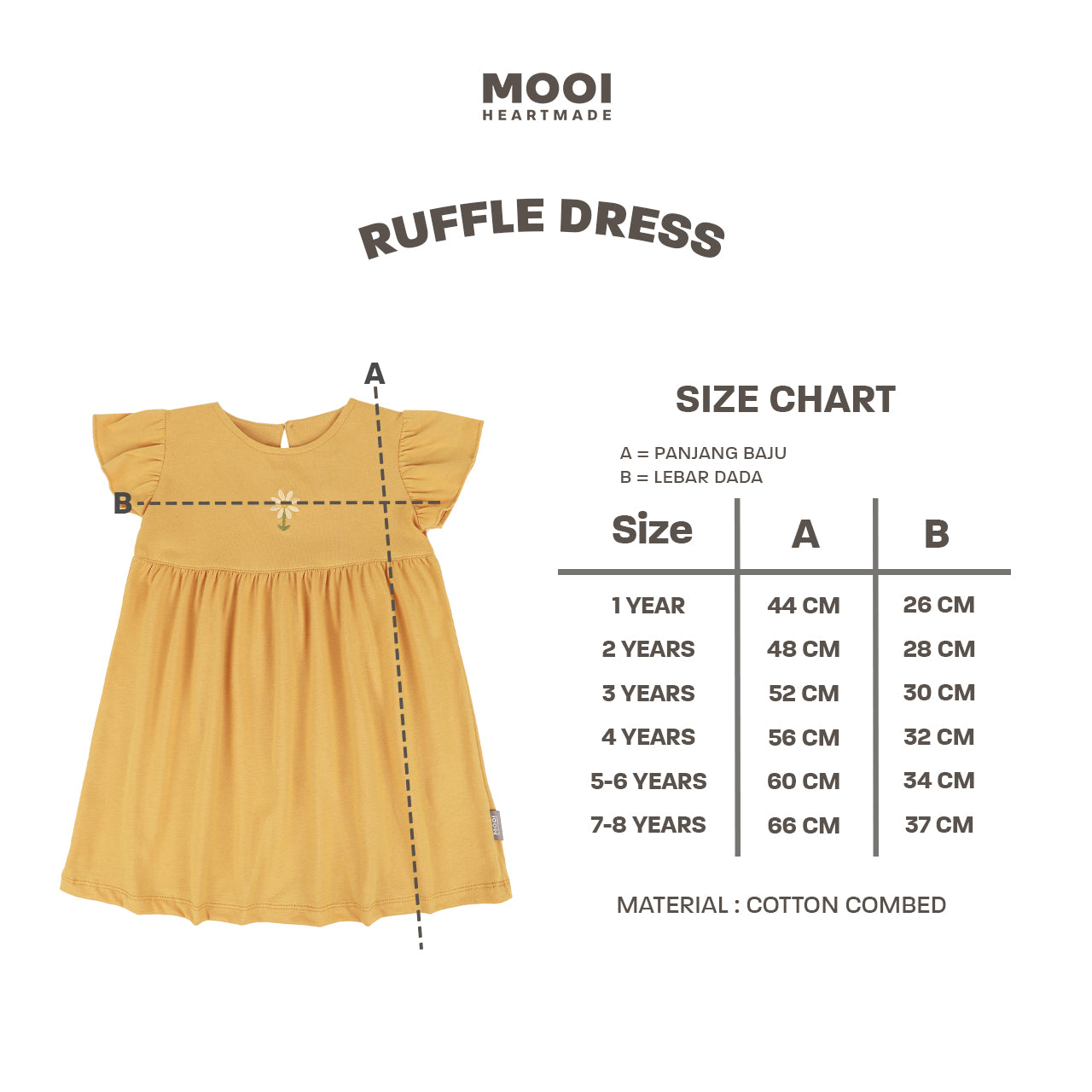 Mooi Dress Anak Perempuan Ruffle Dress