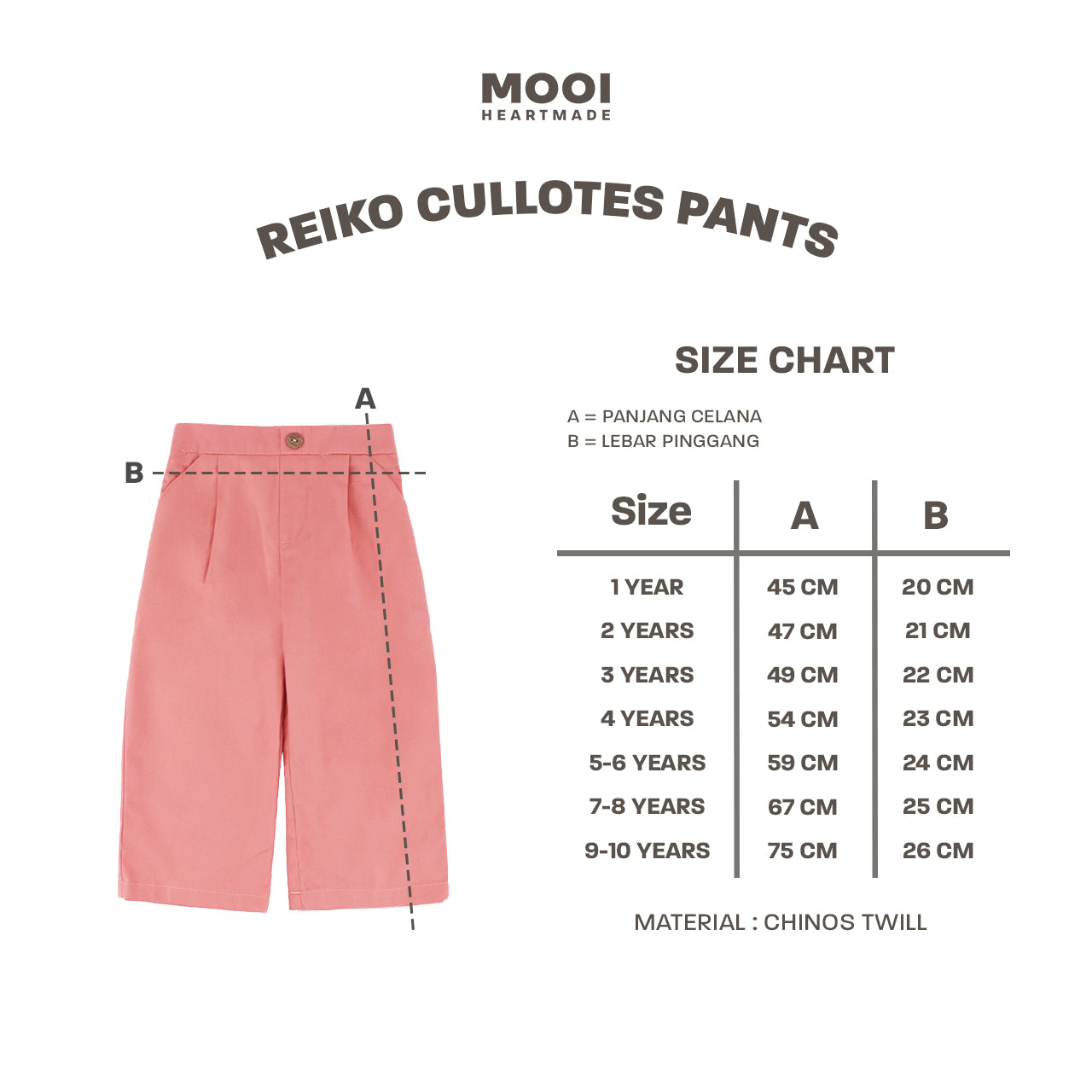 Mooi Celana Panjang Chinos Anak Perempuan Reiko Cullotes Pants