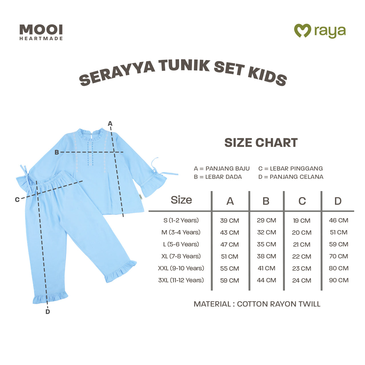Mooi Setelan Anak Perempuan Raya Collection Serayya Tunik Set