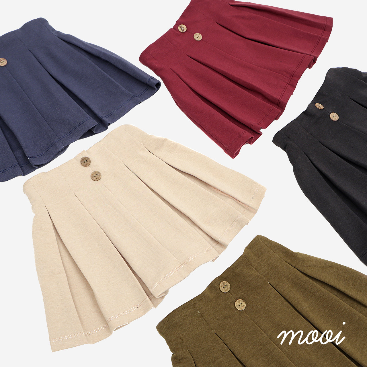 Mooi Rok Celana Anak Perempuan Ayako Skort Pleat Pants