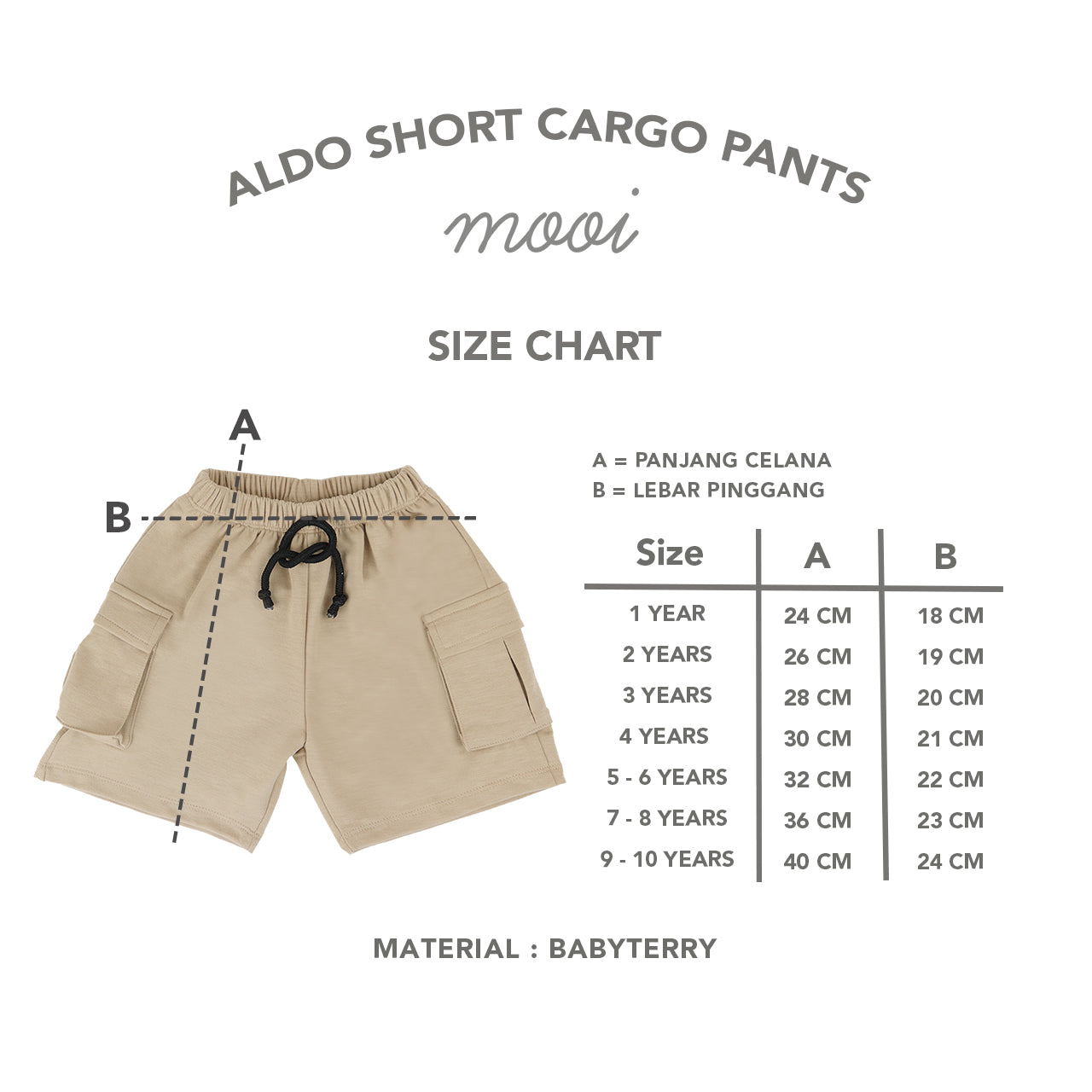 Mooi Celana Pendek Cargo Anak Aldo Short Cargo Pants