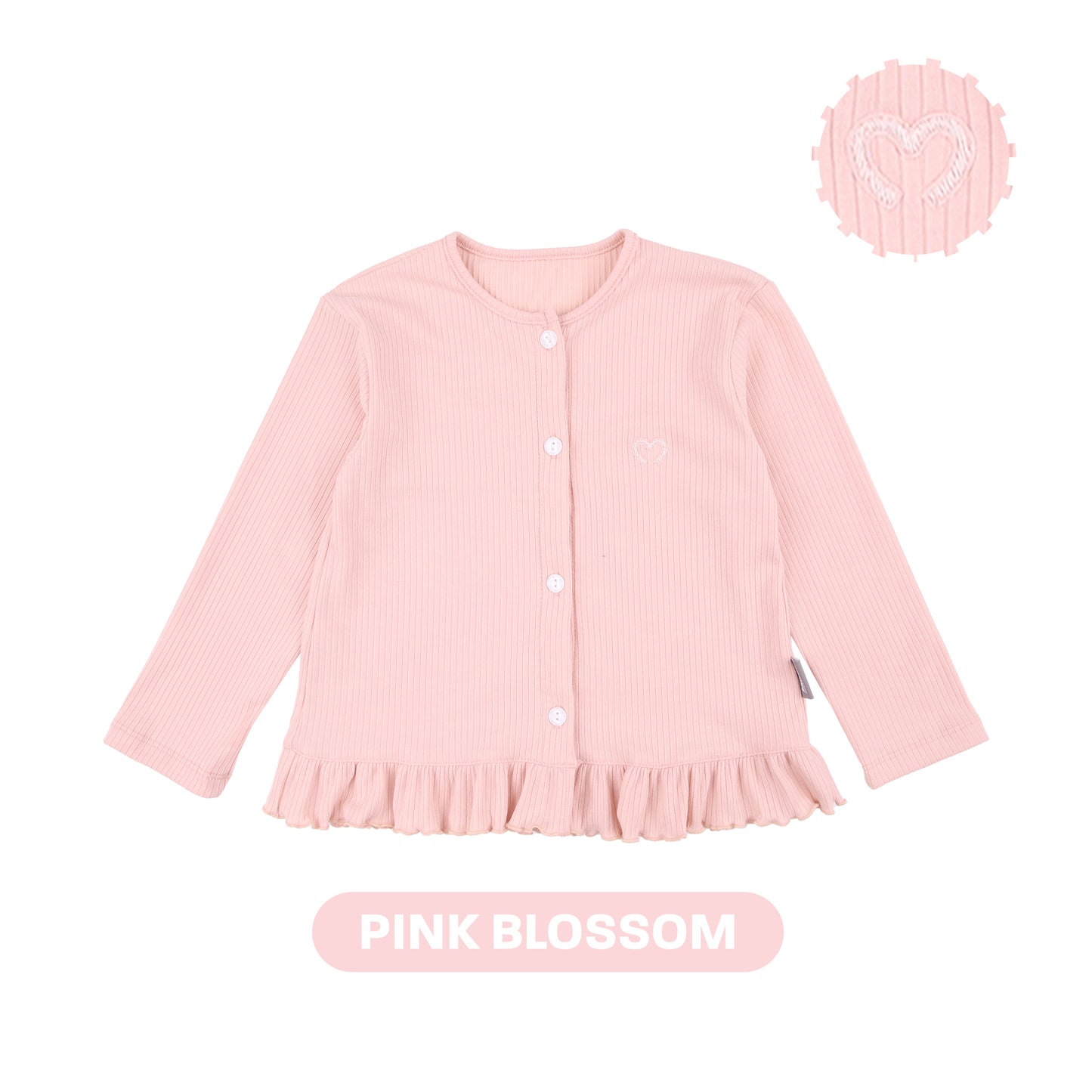 Mooi Atasan Anak Perempuan Comfy Rib Cardigan Ruffle