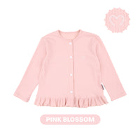 Mooi Atasan Anak Perempuan Comfy Rib Cardigan Ruffle