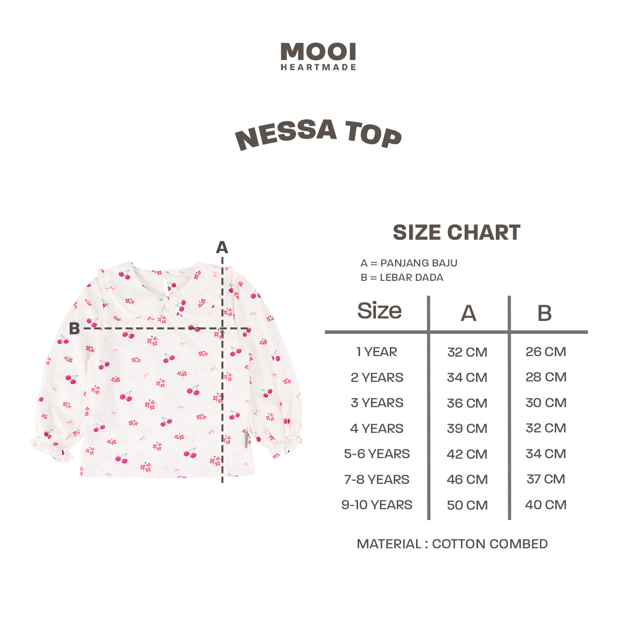 Mooi Atasan Anak Perempuan Nessa Top