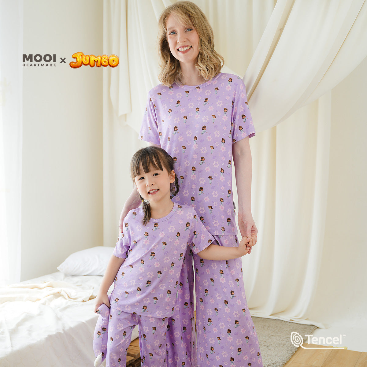 Mooi x Jumbo Piyama Dewasa Setelan Tencel Long Pajamas Adult