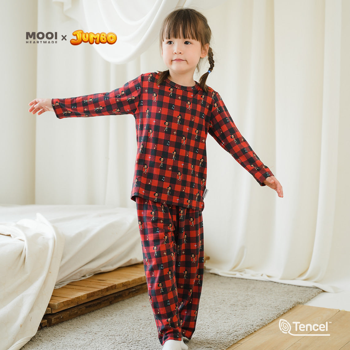 Mooi x Jumbo Setelan Anak Unisex Tencel Long Pajamas Kids