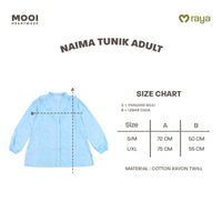 Mooi Tunik Wanita Atasan Wanita Raya Collection Naima Tunik Adult Zeina Series