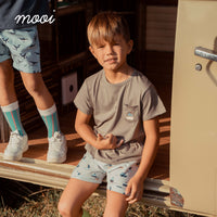 Mooi Setelan Anak Kaos Anak Tshirt Pocket Tee Set