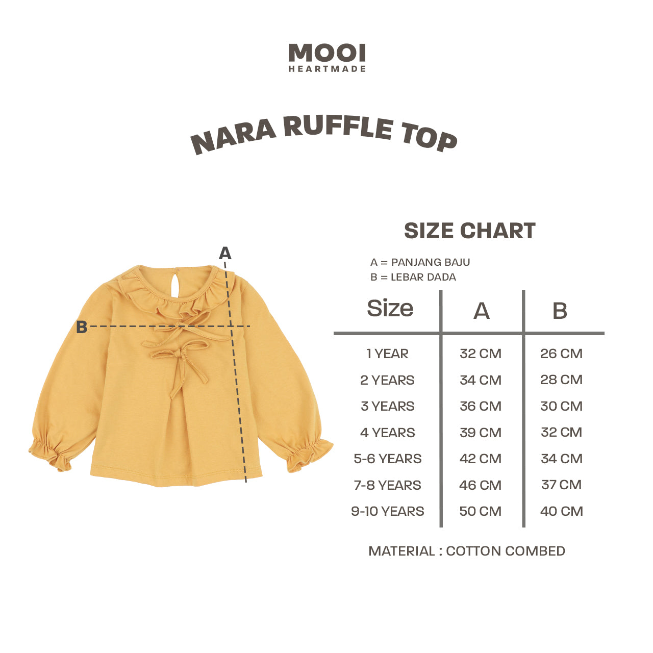 Mooi Atasan Anak Perempuan Nara Ruffle Top