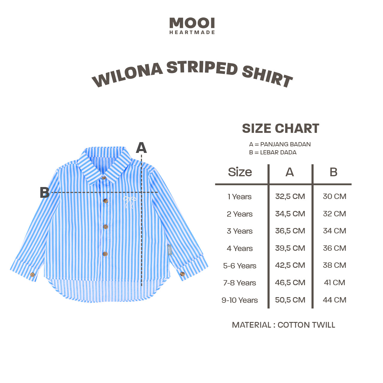 Mooi Kemeja Anak Perempuan Wilona Striped Shirt