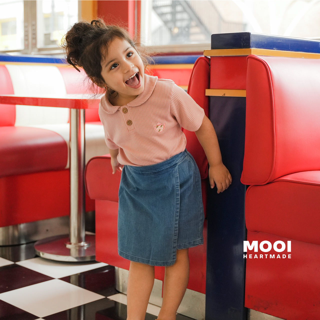 Mooi Rok Celana Skort Jeans Anak Chiara Denim Skort