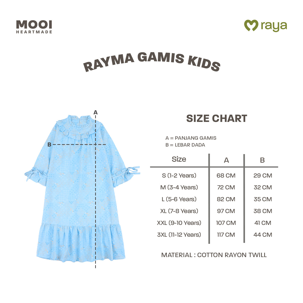 Mooi Dress Anak Gamis Anak Perempuan Raya Collection Rayma Gamis Zeina Series