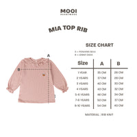 Mooi Atasan Anak Perempuan Mia Top Rib